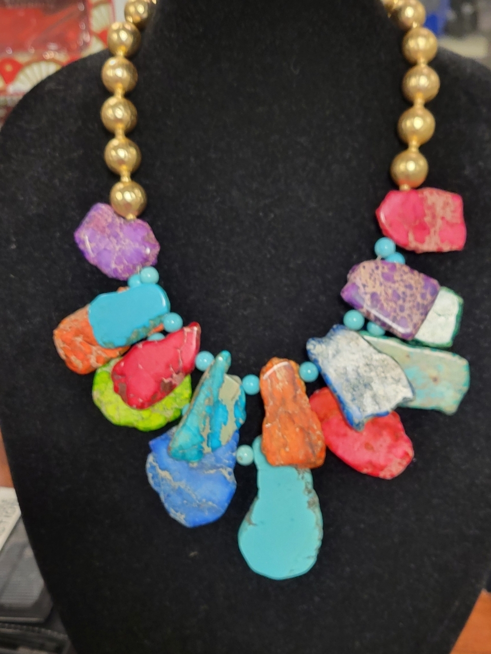 Chico's Colorful Stone Statement Necklace - Multi